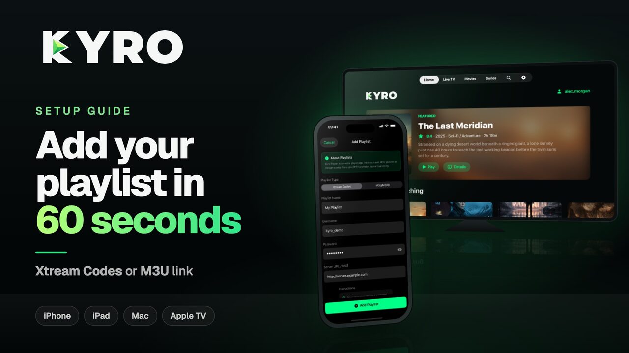 Kyro Player setup guide: add your playlist in 60 seconds